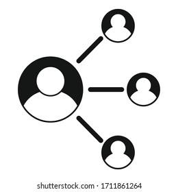 Marketing referral program icon. Simple illustration of marketing referral program vector icon for web design isolated on white background