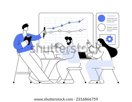 Marketing research abstract concept vector illustration. Professional marketer analyzing products, corporate structure, company departments, business corporation hierarchy abstract metaphor.