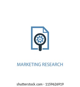 Marketing research concept 2 colored icon. Simple blue element illustration. Marketing research concept symbol design from Digital marketing set. Can be used for web and mobile UI/UX