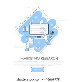 Marketing Research Concept Thin Line Design