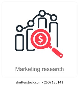 Marketing Research and data icon concept