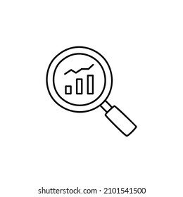 Marketing Research Icon  in black line style icon, style isolated on white background