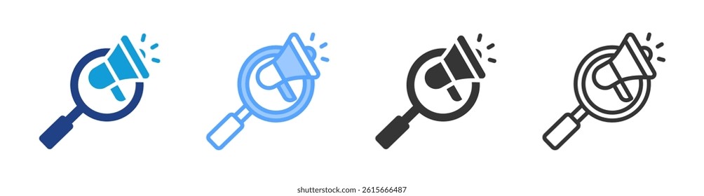 Marketing Research icon set multiple style collection
