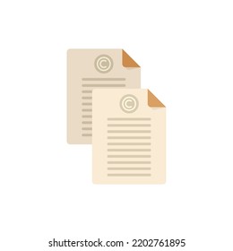 Icono de documento de derechos de marketing. Icono vectorial de documento de derechos de marketing aislado en fondo blanco