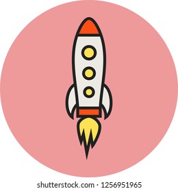 Marketing rocket Line Filled Multi color