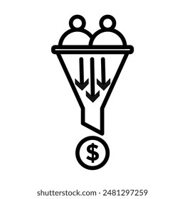 Marketing Sales Funnel Icon for Conversion Tracking