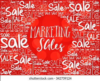 Marketing SALES word cloud background, business concept