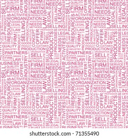 MARKETING. Seamless vector pattern with word cloud. Illustration with different association terms.