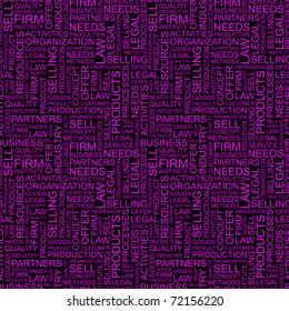 MARKETING. Seamless vector pattern with word cloud. Illustration with different association terms.