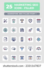 Marketing SEO filled icon style design