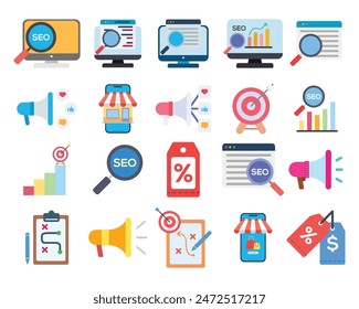 Marketing And SEO icons set