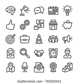 Marketing and SEO icons set. Business symbols. Line style