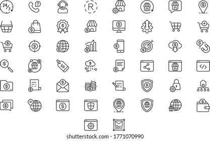 marketing and SEO outline icon set