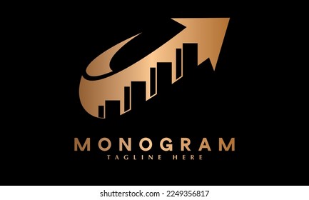 Marketing service abstract monogram vector logo template