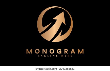 Marketing service abstract monogram vector logo template