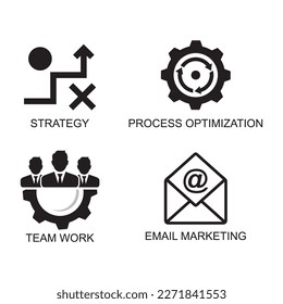 marketing set icon , management icon