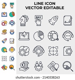 plantilla de símbolo de icono de conjunto de marketing para la colección de diseño gráfico y web ilustración vectorial