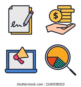 Symbolvorlage für Marketingset-Markierungen für grafische und Web-Design-Kollektion, Vektorgrafik