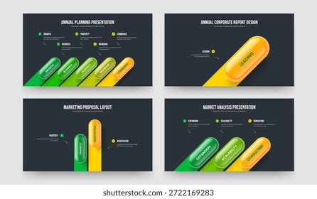 Marketing Showcase Five One Two Three Option Diagram Frame Template Vector Illustration Collection. Business Plan 5 1 2 3 Step Infographic Slide Layout Bundle.