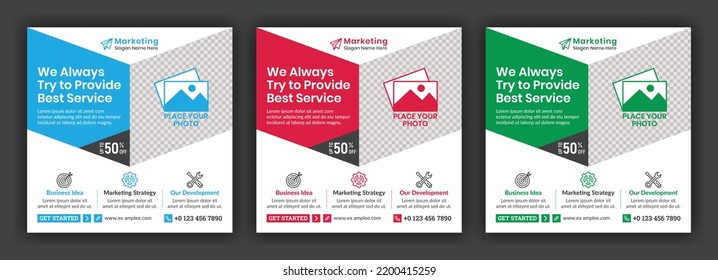 Marketing Social Media Post or Square Banner Design Template