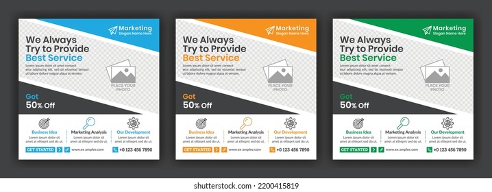 Marketing Social Media Post or Square Banner Design Template