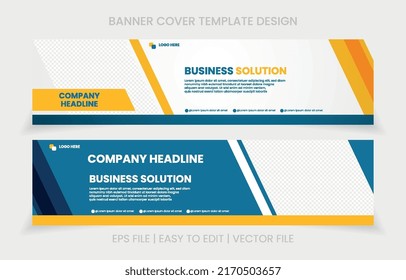 Marketing solution social media cover design template with creative and corporate background for any corporate office or business. eps file editable background.