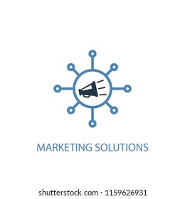Marketing solutions concept 2 colored icon. Simple blue element illustration. Marketing solutions concept symbol design from Digital marketing set. Can be used for web and mobile UI/UX