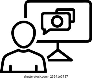 Marketing specialist sharing strategies in a glossy abstract virtual meeting concept as Camera movement Pan across the screen showing a marketing specialist presenting strategies w