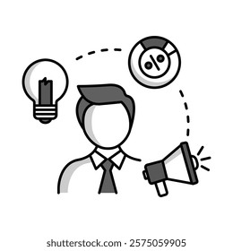 Marketing Specialists Icon - Vector Illustration for Digital Marketing and Campaign Strategies