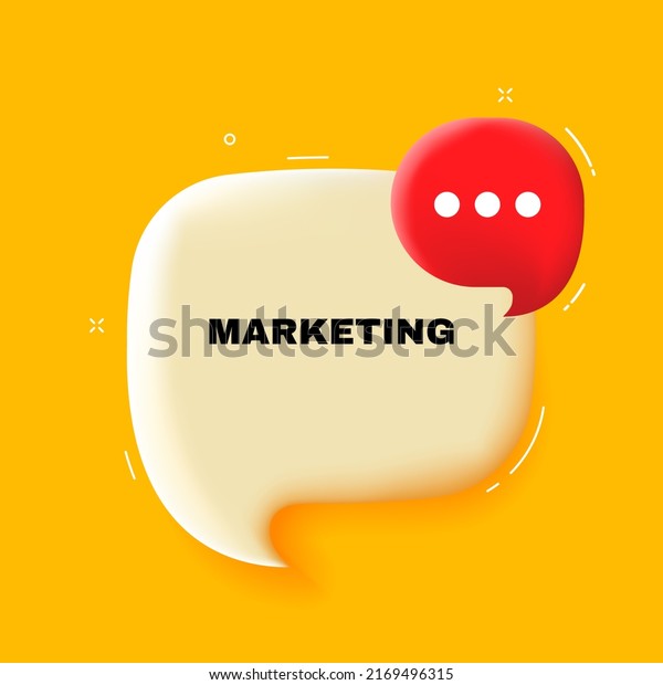 Marketing Speech Bubble Marketing Text 3d Stock Vector (Royalty Free ...