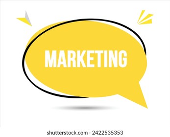 Wortblase im Marketing-Text. Banner und Poster. Vektorgrafik.
