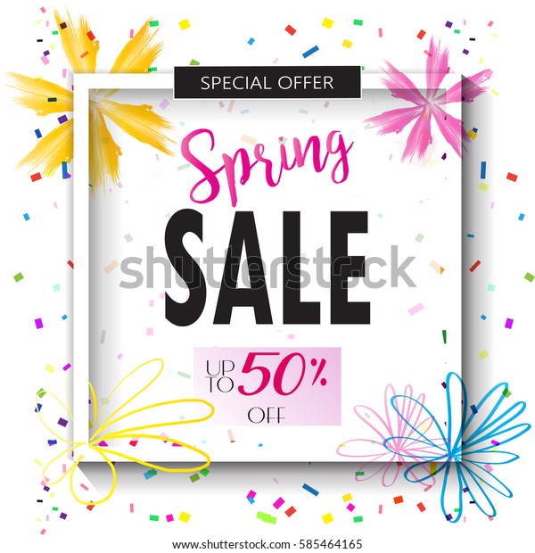 Marketing Spring Sale Discount Abstract Background Stock Vector ...