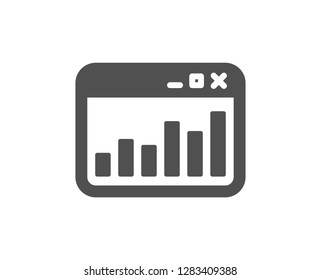 Marketing statistics icon. Web analytics symbol. Browser window sign. Quality design element. Classic style icon. Vector