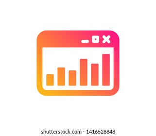 Marketing statistics icon. Web analytics symbol. Browser window sign. Classic flat style. Gradient marketing statistics icon. Vector