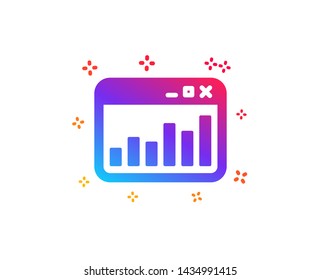 Marketing statistics icon. Web analytics symbol. Browser window sign. Dynamic shapes. Gradient design marketing statistics icon. Classic style. Vector