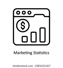 Marketing Statistics vector outline Design illustration. Symbol on White background EPS 10 File 