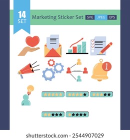 Conjunto de ilustración de etiqueta de marketing Vector