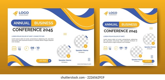 Marketing Strategies live webinar banner invitation and social media post template. Business webinar invitation design. Vector EPS 10