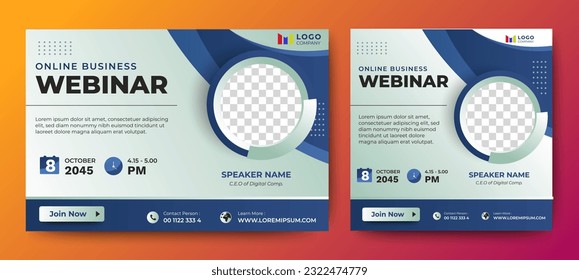 Marketing Strategies live webinar banner invitation and social media post template. Business webinar invitation design
