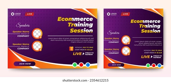 Marketing Strategies live webinar banner invitation and social media post template. Business webinar invitation design