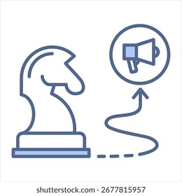 Estrategia de marketing Blue Icon Ilustración vectorial