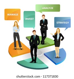 Marketing strategy with business people