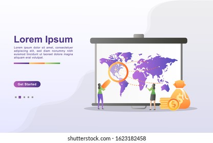 Marketing strategy concept. Attention announcement, digital marketing, public relations, advertising campaign, business promotion. Can use for web landing page, banner, mobile app. Vector Illustration