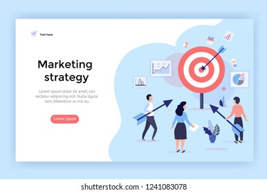 Marketing strategy concept illustration, perfect for web design, banner, mobile app, landing page