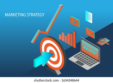 Marketing strategy concept vector. Online business market.