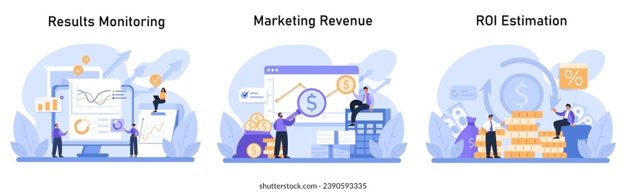 Marketing Strategy Development set. Analyzing performance with Results Monitoring. Increasing profits via Marketing Revenue. Calculating gains in ROI Estimation. Comprehensive business growth toolkit