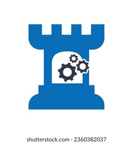 Marketing Strategy Flat Blue Icon Isolate On White Background Vector Illustration | Seo Icons