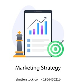 A marketing strategy flat concept icon design