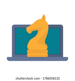 Icono plano de estrategia de marketing. Ilustración de marketing digital. Vector.