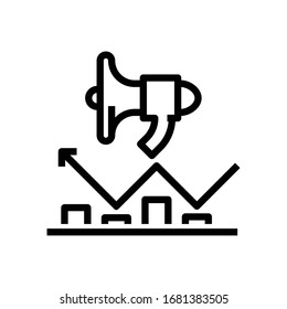 Icono de estrategia de marketing ilustración vectorial negra